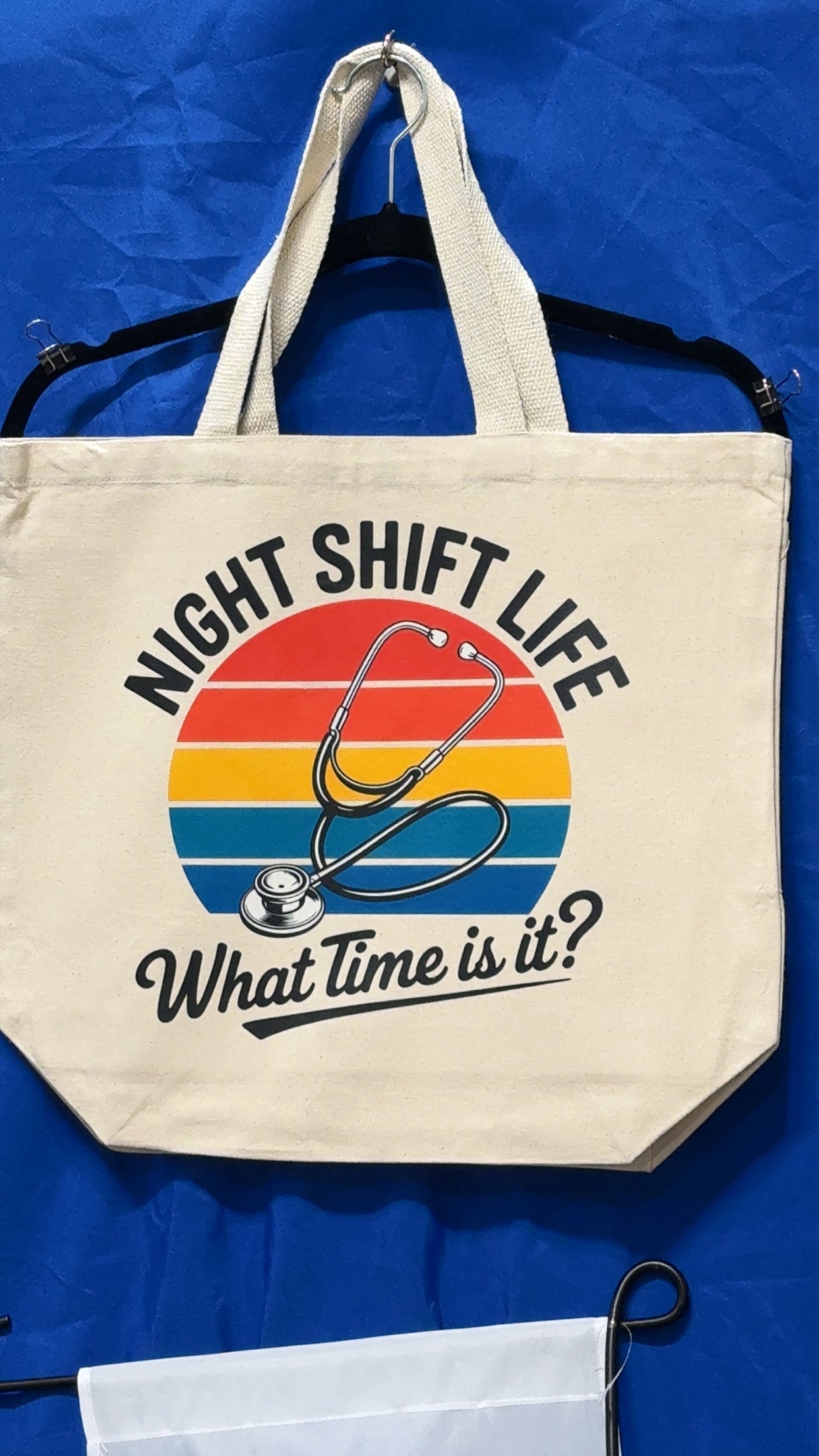 Night Shift Nurse DTF Printed Tote Bag