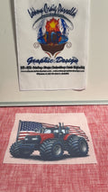 Red Tractor w/ American Flag DTF